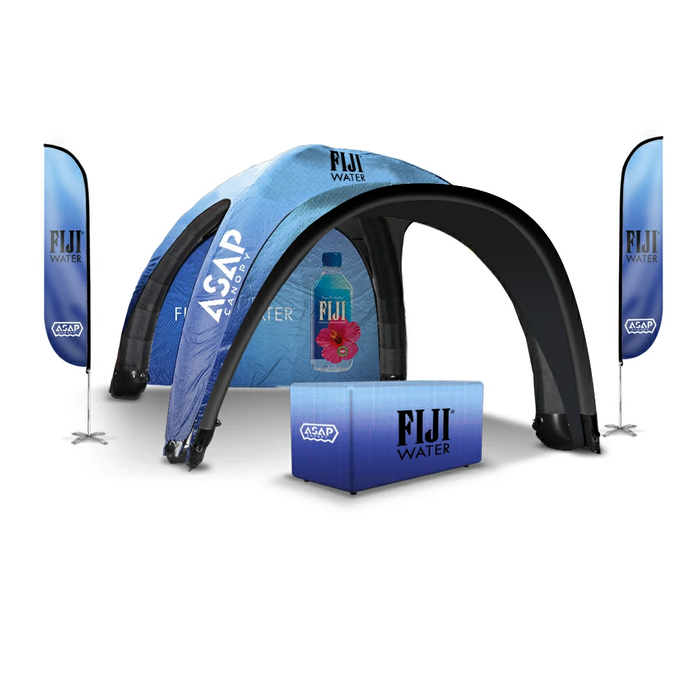 23 X 23 Inflatable-Event-Tent+table-cover+2flags+1awning+1WALL